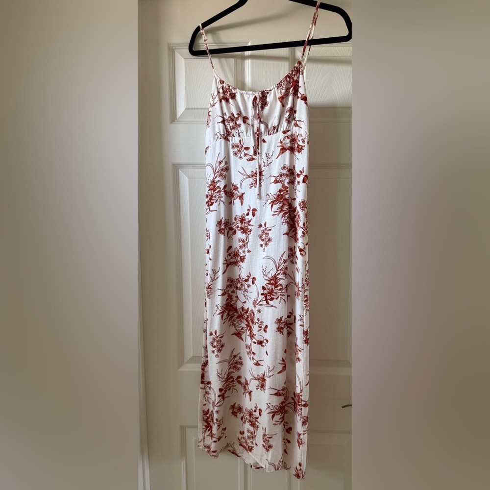 Monteau White and Red Smocked Dress